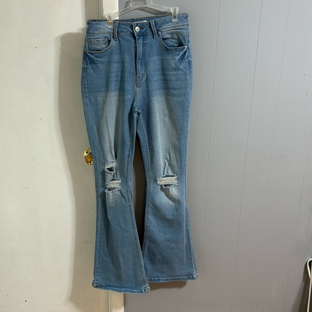 Wax Jean flare ripped leg